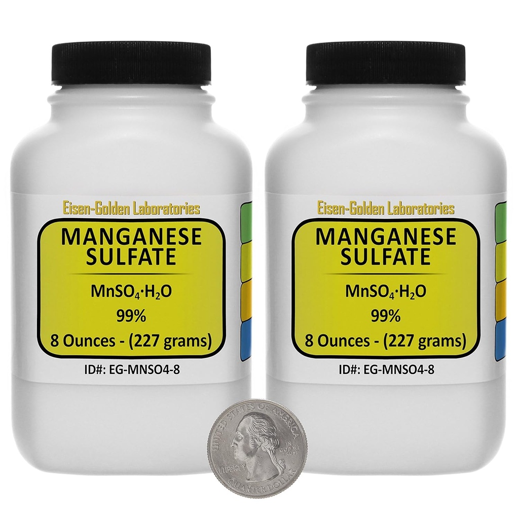 Mangan Sulfate [MnSO4 (H2O)] 99% AR Grade pulver 1 Lb i to Space- Saver flasker