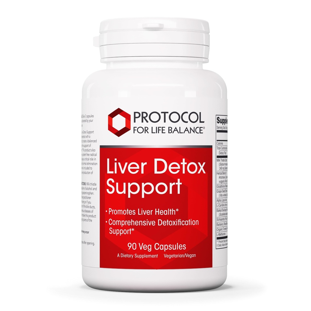 PROTOCOL FOR LIFE BALANCE Liver Detox Support* - Liver Cleanse Detox* - Glutathione Supplement - Milk Thistle & Methionine - Dairy Free & Vegan - 90 Veg Capsules