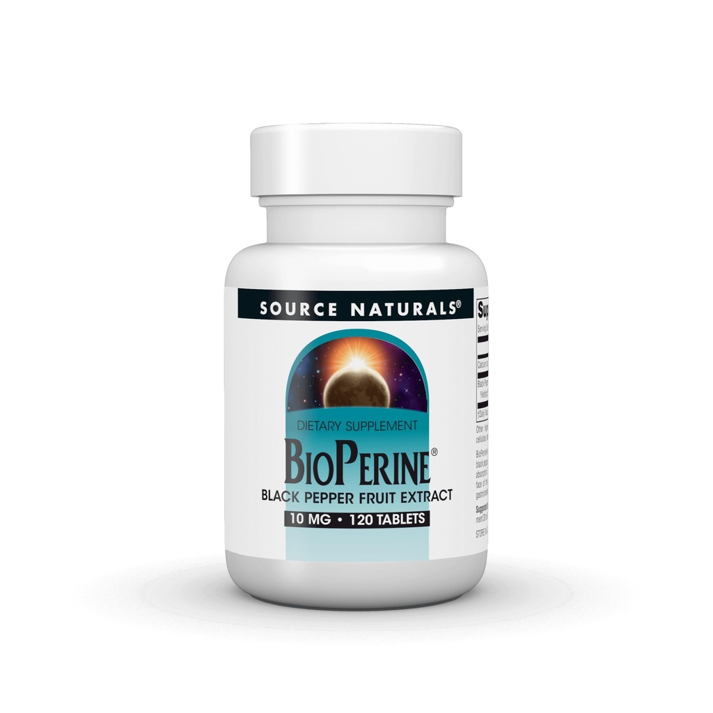 Kilde Naturals BioPerine - Black Pepper Fruit Extract, fremmer næringsstofabsorption * 10 mg, 120 tabletter
