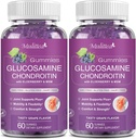Mulitea Glucosamine Chondroitin Gummies - Ekstra styrke fælles støtte supplement med MSM & Elderberry til naturlige fælles, Antioxidant immunforsvar for voksne, Mænd & Women- Sugar- Free (2 Pack)