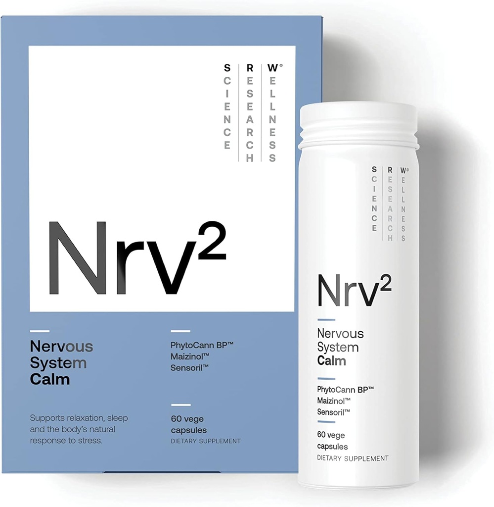 SRW Laboratories Nrv ² Roligt; Stress & Sleep Supplement- 124; Stress Relief Supplement- 124; Understøtter Nervesystemet & Stress Response, Calmness, Rest & Relaxation