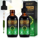 Mullein Leaf Extract Drops til Lunger, 120ML Natural Mullein Leaf Drops Supplement Lung Cleanse for Immun og Respiratory Health Support til Rygere