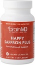 Dr Amen BrainMD Happy Saffron Plus - 90 Kapsler, Pakke af 2 - Med Saffron Flower Extract, Curcumin & Zink - Vegan, Gluten Free - 60 Total Servering