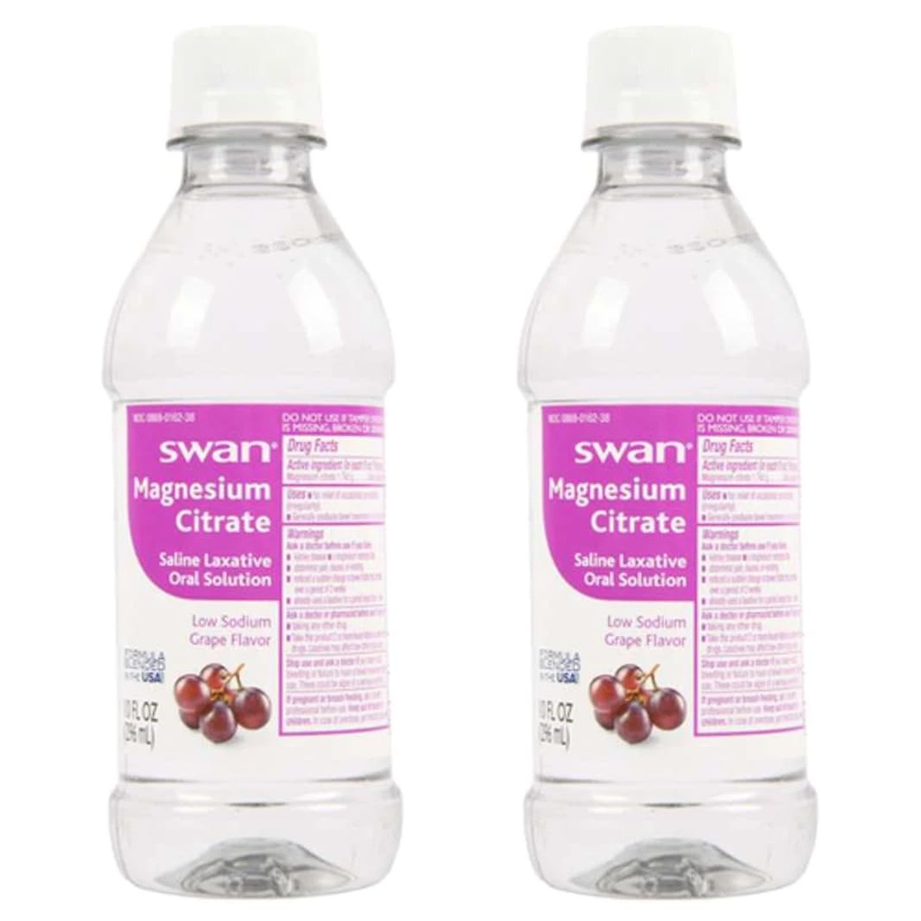 Swan Magnesium citrat Oral laxitiv opløsning til lejlighedsvis obstipation Grape Flavor (2- 10oz flasker)