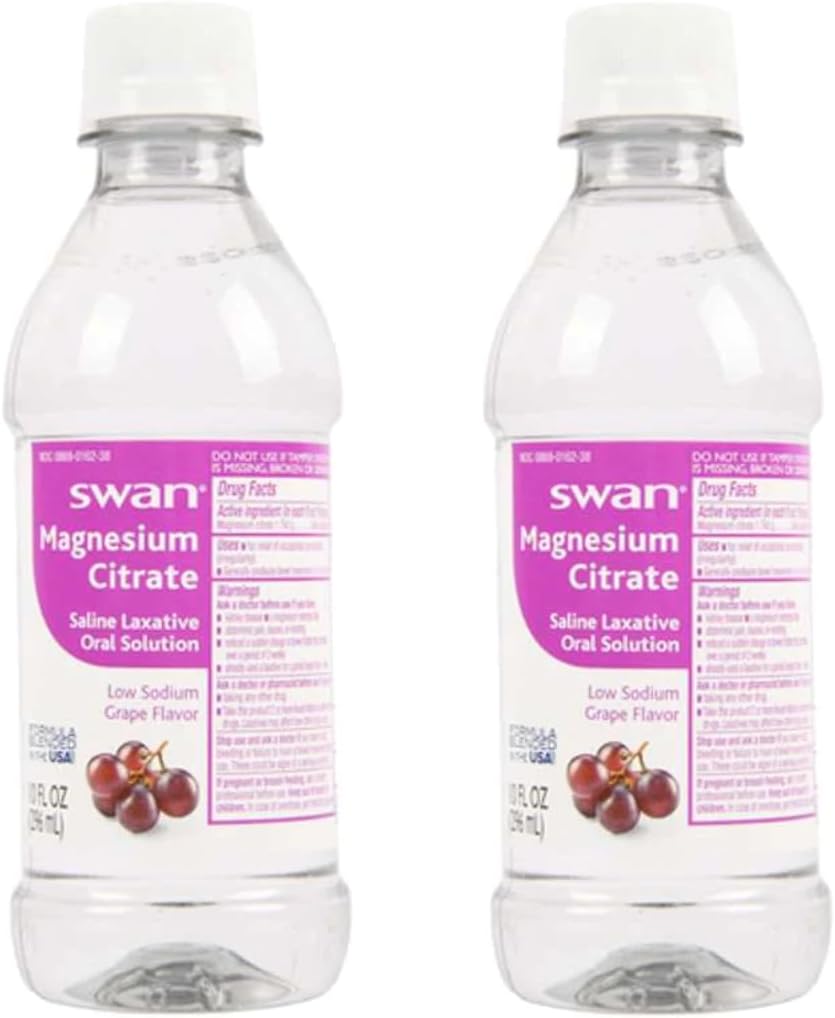 Swan Magnesium citrat Oral laxitiv opløsning til lejlighedsvis obstipation Grape Flavor (2- 10oz flasker)