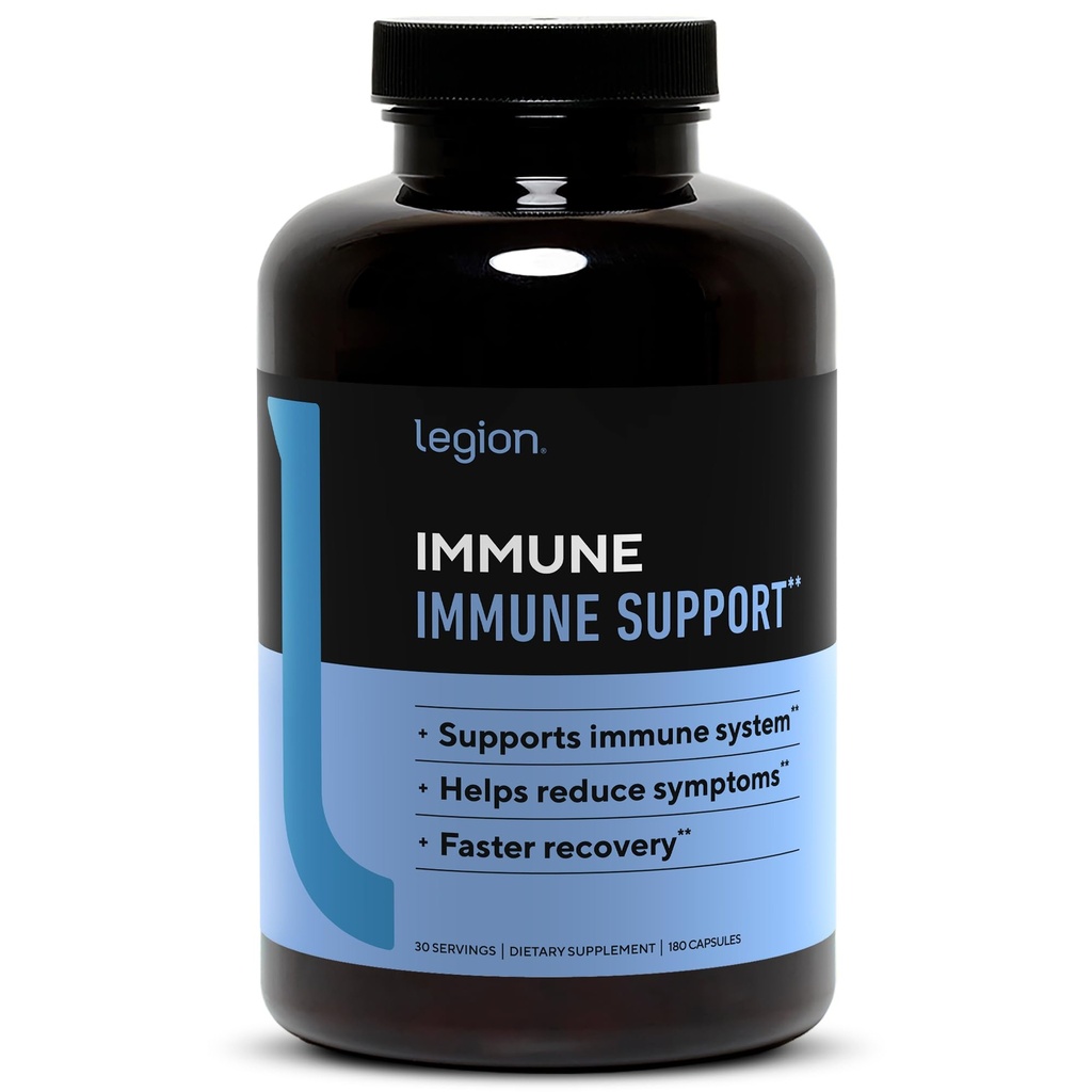 LEGION immun booster til voksne, Natural Immunity System Support w / C-vitamin (500mg), American Ginseng, Guduchi, og hvidløg supplement.