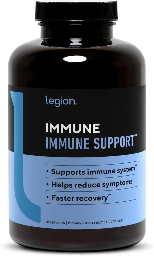 LEGION immun booster til voksne, Natural Immunity System Support w / C-vitamin (500mg), American Ginseng, Guduchi, og hvidløg supplement.