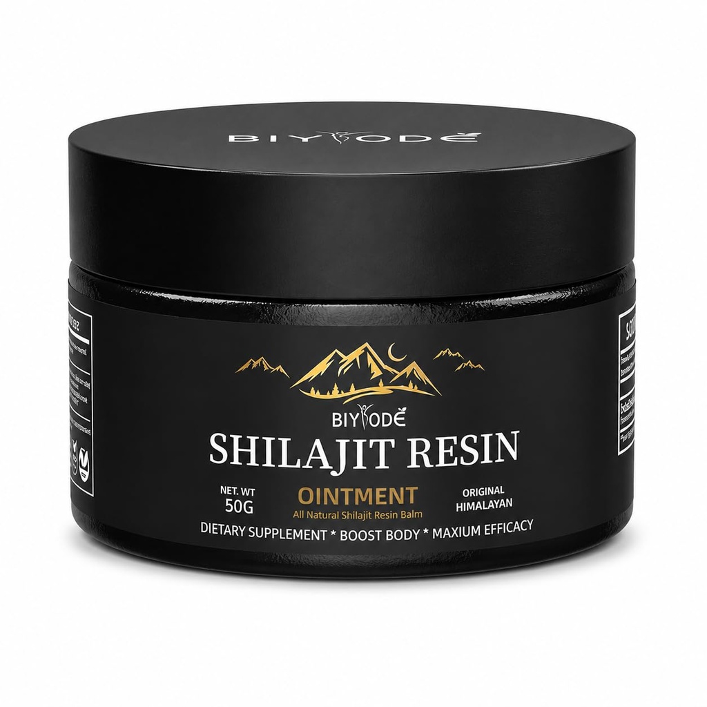 Himalayan Pure Shilajit Resin 600mg 100 Servering med Fulvic Acid & 85 + Trace Minerals Vegan Non- GMO Energy Supplement for mænd og kvinder Ancient Ayurvedic Formel