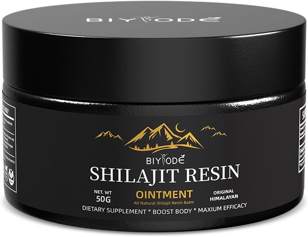 Himalayan Pure Shilajit Resin 600mg 100 Servering med Fulvic Acid & 85 + Trace Minerals Vegan Non- GMO Energy Supplement for mænd og kvinder Ancient Ayurvedic Formel
