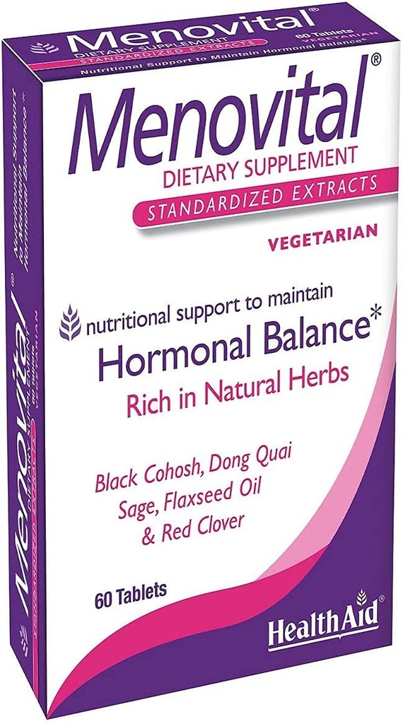 HealthAid Menovital - Twice- Daily Herbal Supplement for Hormonal Balance Support