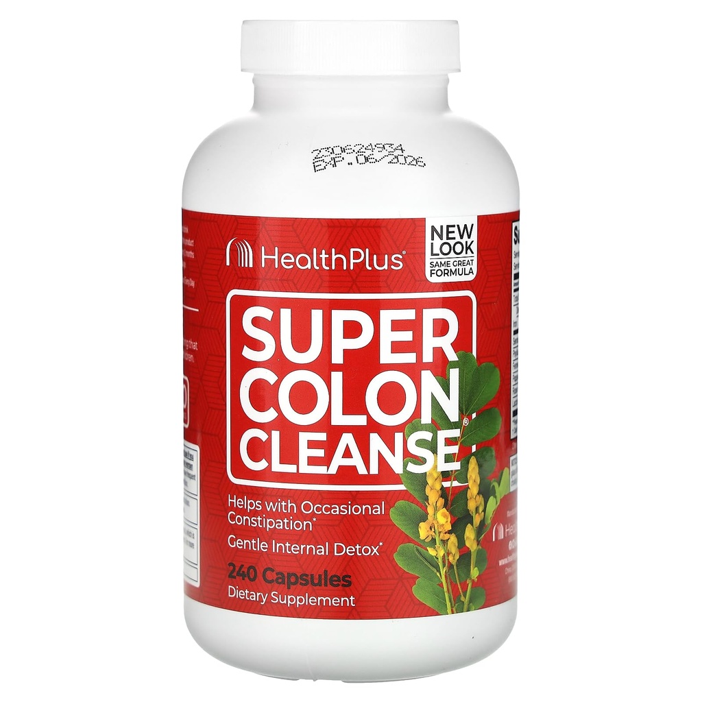 Health Plus Inc Super Colon Cleanse 530 mg 240 Kapsler, Pakke kan variere