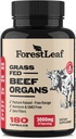 ForestLeaf Beef orgel supplement - Græs Fed & Pasture rejst - Total Body Wellness & Performance, orgel Complex med 3000mg af desickeret oksekød lever, hjerte, Nyre, Pancreas, milt (180 kapsler)