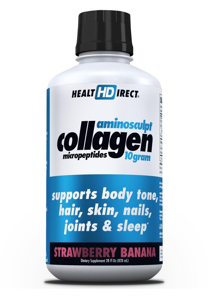 SUNDHEDSDIRECT - Aminoshipt flydende collagen micropeptider - 28 FL Oz - 28 Servering - 10 mormor af Premium Medical- Grade flydende collagen til kvinder - Jordbær Banana