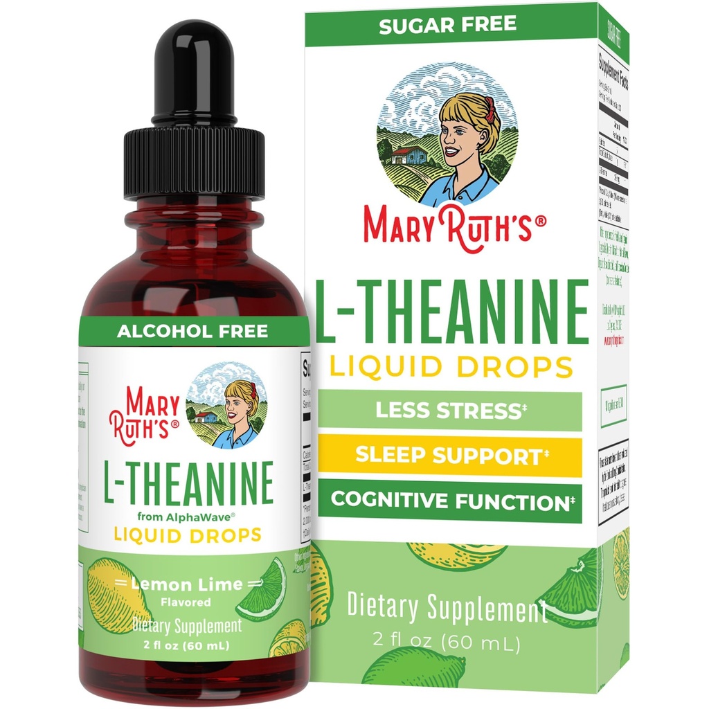 MaryRuth 's L Theanine 200mg Liquid Drops against 124; Food Support for voksne & Kids against 124; Focus Supplement against 124; Natural Sleep Support against 124; Vegan against 124; Non- GRO- Gluten Free Shaints 124; 30 Serveringer