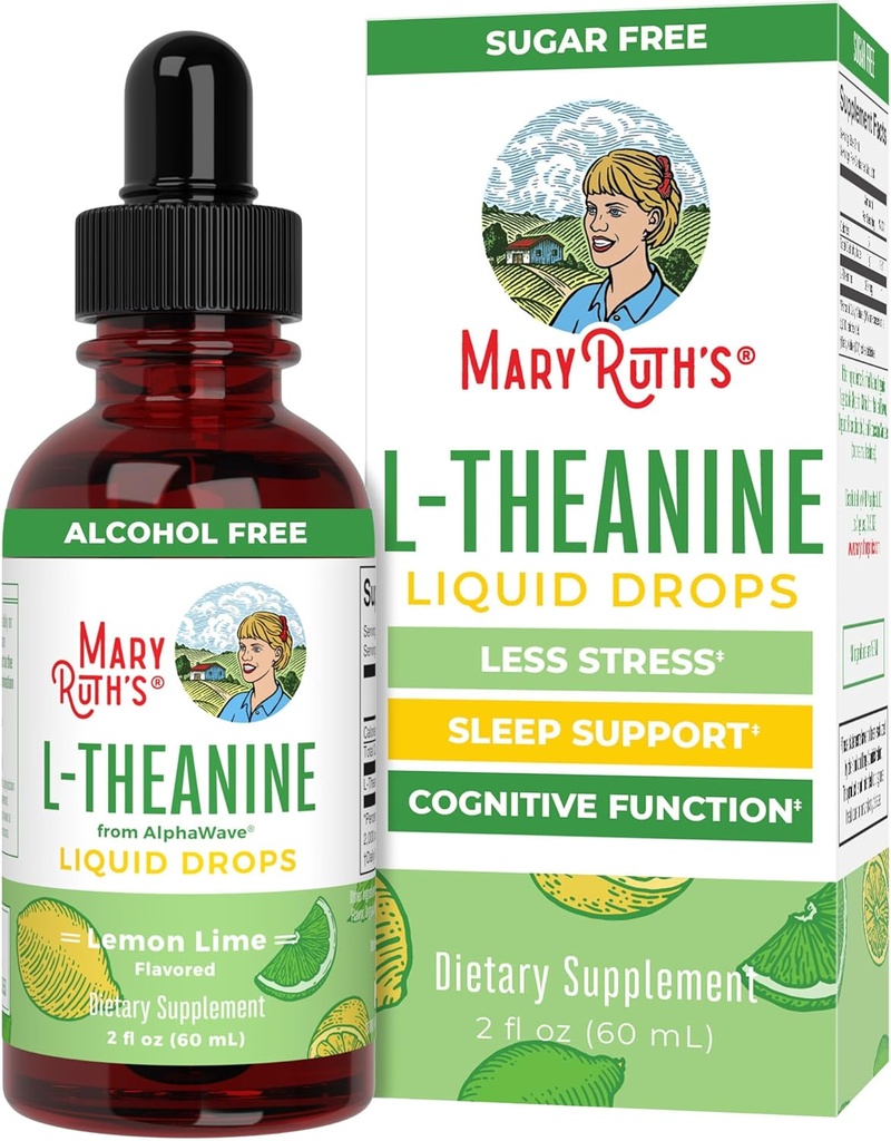 MaryRuth 's L Theanine 200mg Liquid Drops against 124; Food Support for voksne & Kids against 124; Focus Supplement against 124; Natural Sleep Support against 124; Vegan against 124; Non- GRO- Gluten Free Shaints 124; 30 Serveringer