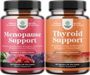 Bundle of Complete Herbal Menopause Supplement for kvinder til natten sveder Mood 120ct og Herbal Thyroid Support Complex - Mood Enhancer Energy Supplement for Thyroid sundhed