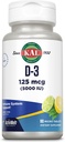 KAL vitamin D-3 5000 IE ActivMelt, Instant Opløs, Natural Lemon Lime Flavor, Sund immunfunktion & ben Support, 90 Servere, 90 Micro Tablets