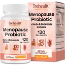 Menopause kosttilskud til kvinder, 120 Millioner CFU Probiotiske, 13-in-1 urter & botanicals Complex, for Hormone Menopause, Hot Flashes, Night Sweats, Mood Swings, Søvnforstyrrelser, Vegan, 60 Kapsler