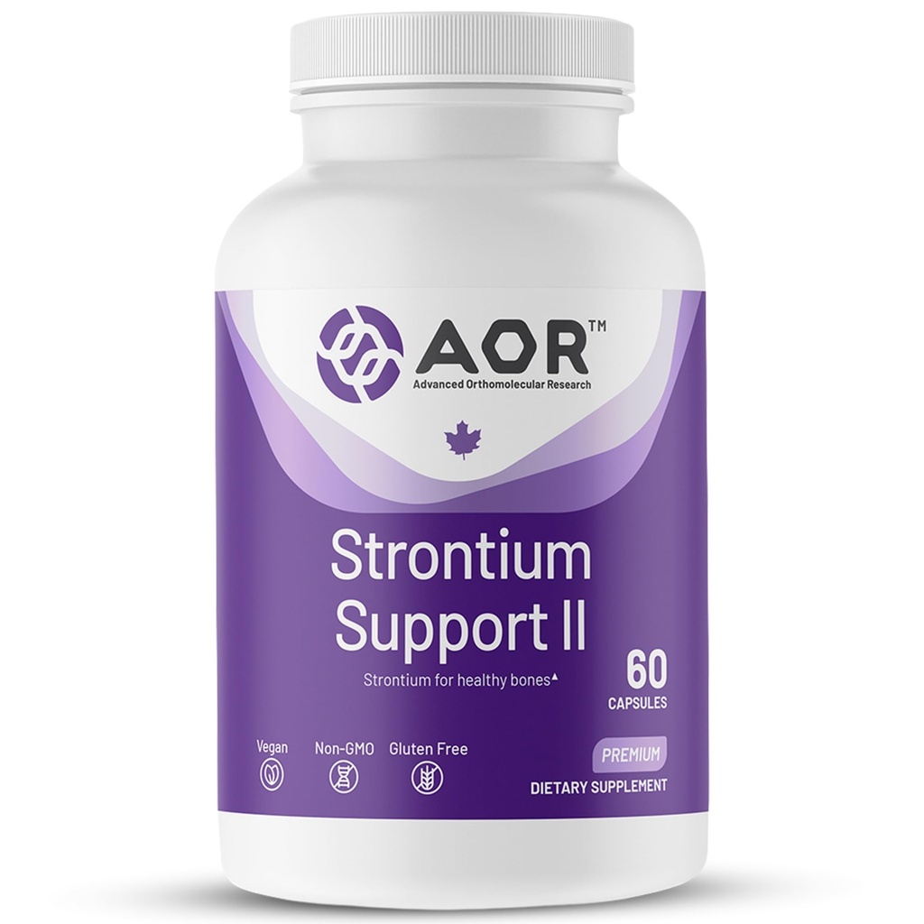 AOR, Strontium Support II, Mineral Support for Bone Health, Vegan, Non- GMO (60 Caps)