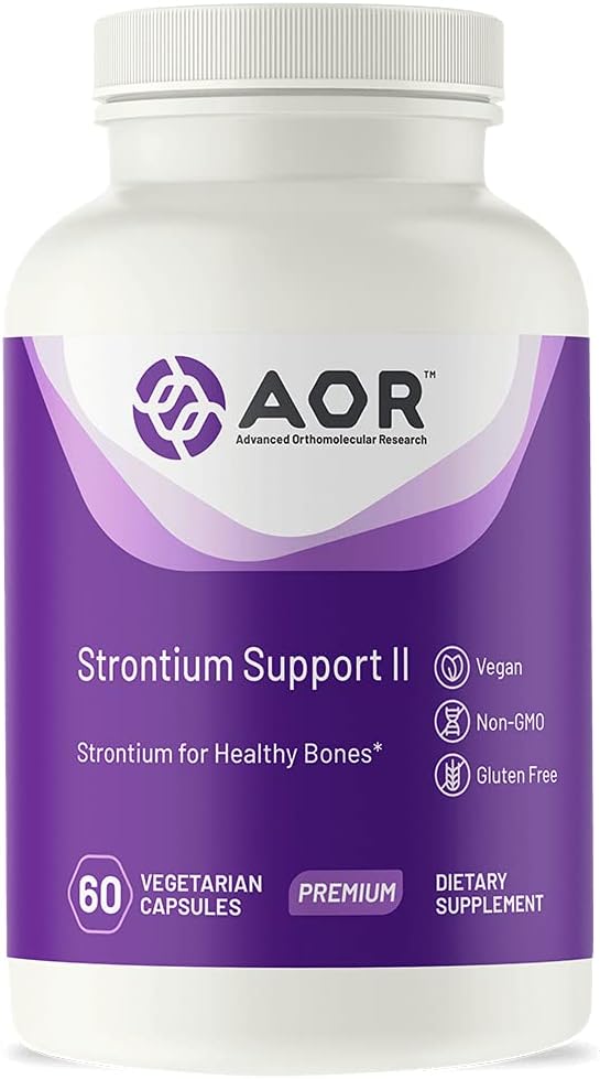 AOR, Strontium Support II, Mineral Support for Bone Health, Vegan, Non- GMO (60 Caps)