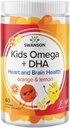 Swanson Kids Omega + DHA Gummies - 60 Gummies - Hjerne og hjerte sundhed støtte til børn - Natural og lækker