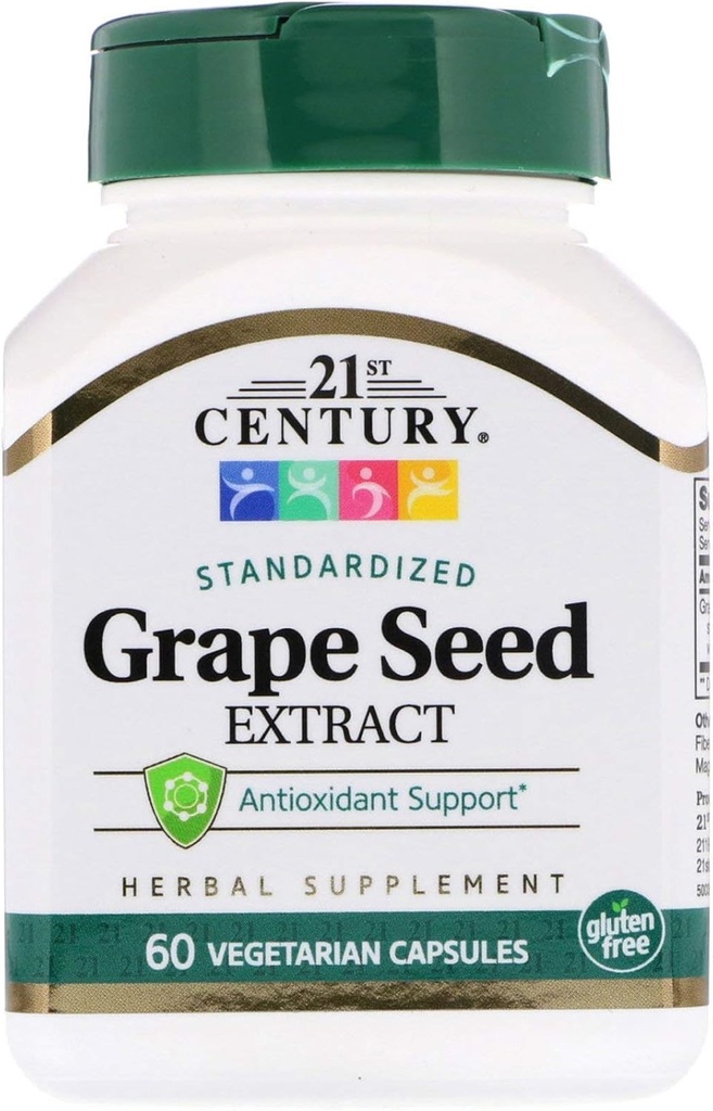 21. århundrede Grape Seed Extract, 60 Caps