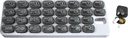 Månedlig Med Organizer med 31 Daglige Flytbare Pill Pods til hjemmet, Arbejde, Rejser, Nummererede Piller til Kosttilskud og Vitaminer (Grå)