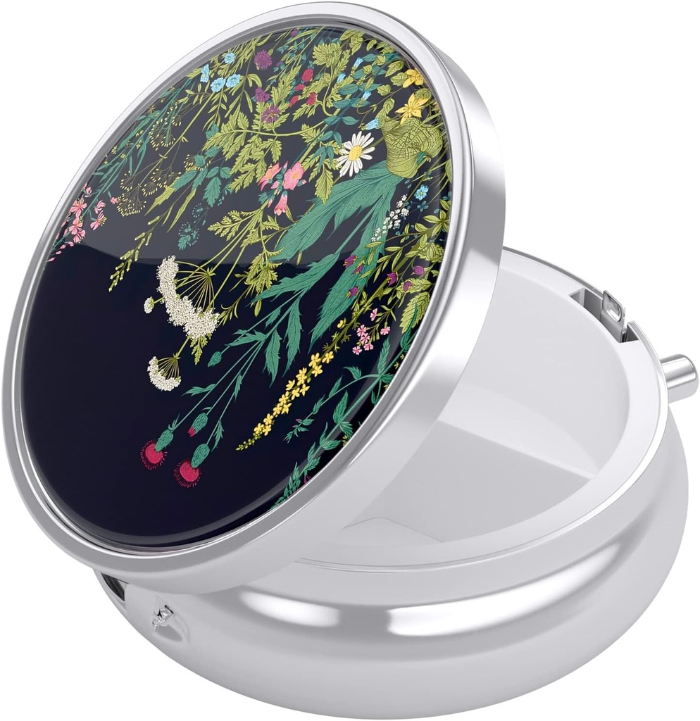 Nipichsha Pill Box, Lille Pill sag for purse & Pocket, Cute Travel Medicine Organizer, Portable Medicine Container Holder til at holde vitaminer, Medicin, Fish Oil & Supplement, Mælkebøtte