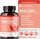 Mega Zink supplement, 50mg, 3- in-1 Zinkkompleks, 100 tabletter - Pure Mikronutrients