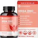 Mega Zink supplement, 50mg, 3- in-1 Zinkkompleks, 100 tabletter - Pure Mikronutrients