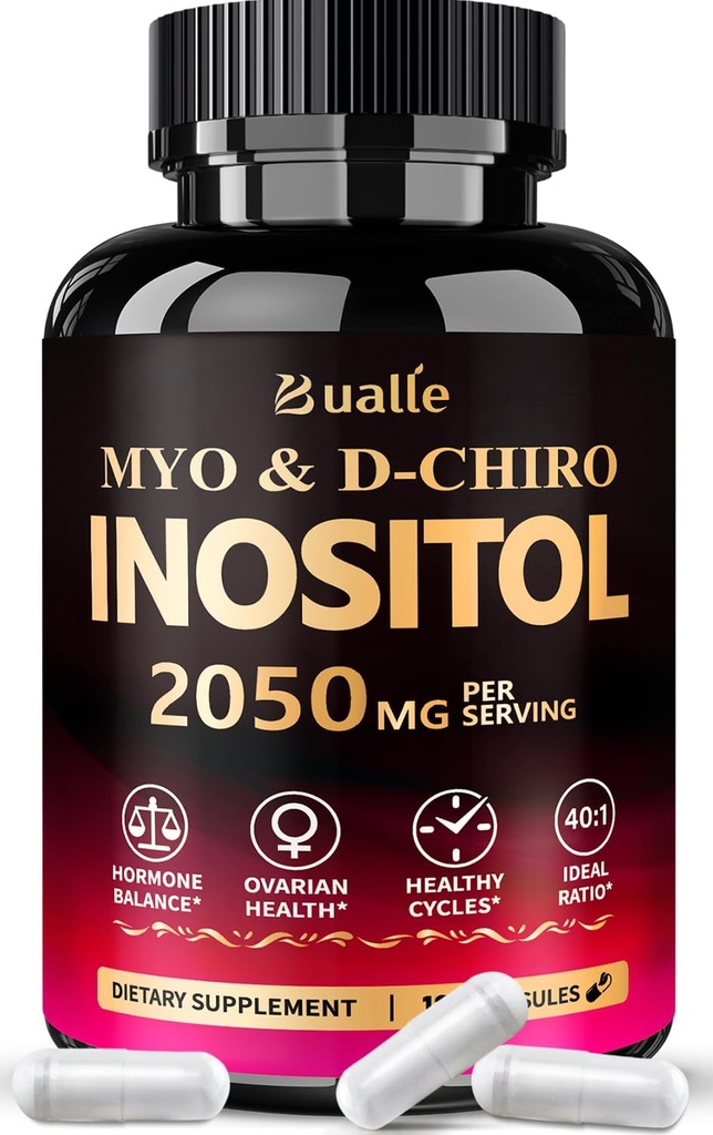 Bualle Myo- Inositol & D- Chiro Inositol Supplement (40: 1) Blend to Support Hormone Balance for Women