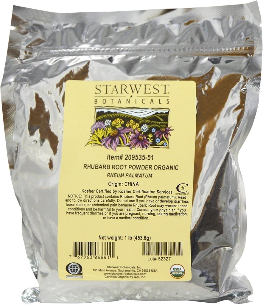 Organic Rabarber Root Powder 1 Pounds
