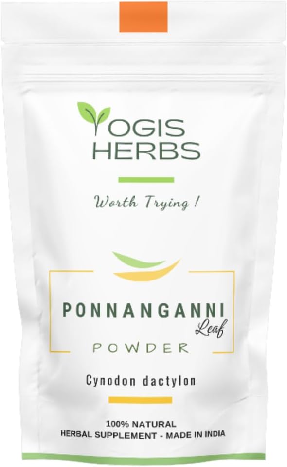 YOGIS HERBS Ponnanganni Leaf Powder (Sessile joyweed) - Holistisk sundhedstillæg for øje, hud, ben og immunwellness124; Natural Detox Aid -100 GMS (3.5 oz)