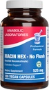 Høj Absorption Vitamin B3 Niacin Flush Free - Clinical Formel Flush Free Niacin Supplement fra Inositol Hexanicotinat for Heart Skin & Nerve Support - Vegan Non- GMO Made in The USA - 100 Servere