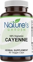 NATUR 'S GARDEN VÆSENTLIGE Cayenne - 90 Veggie Caps med 500mg Organic Cayenne Pepper Powder