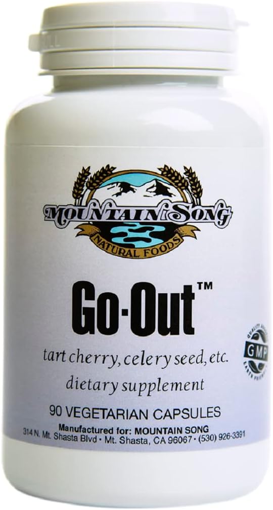 Gå ud Relief fælles formel og ursyre støtte med Tart Cherry Koncentrat, Black Cherry Extract 20: 1, Selleri Seed Extract og gurkemeje Root. Hjælper dig med at komme ud og om. Det virker!