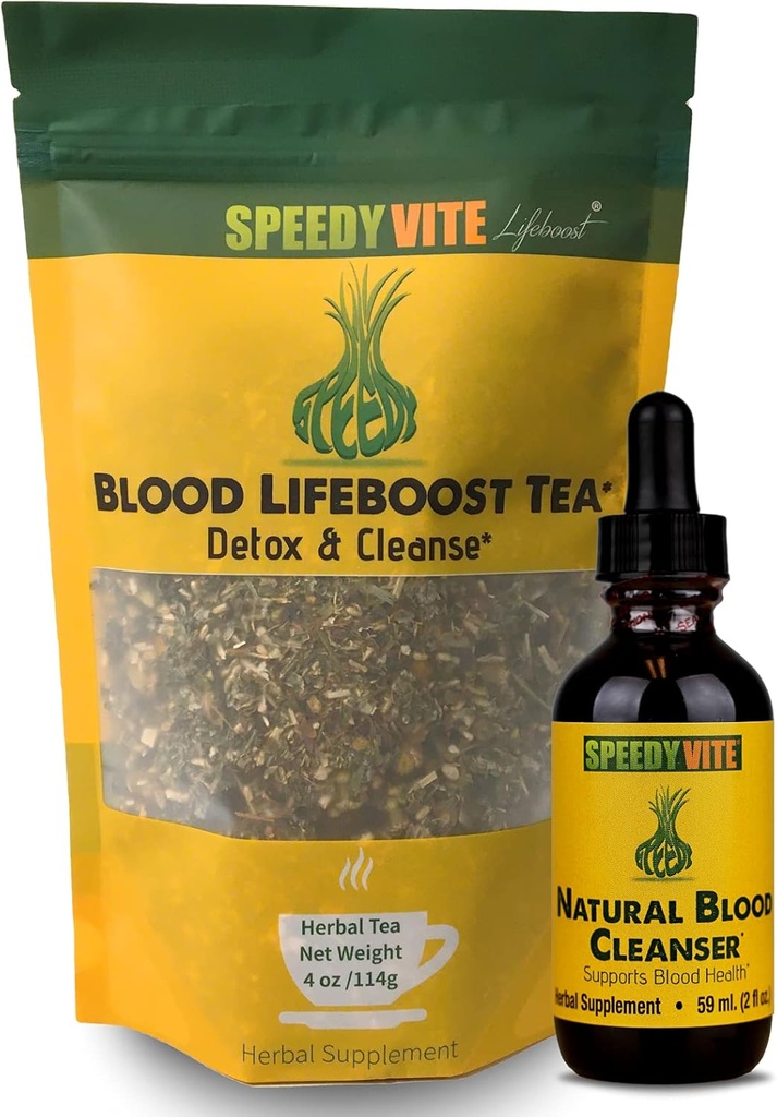 Natural Blood Cleaner Organic Supplement (Sæt: Tea & Liquid Drop Combo)
