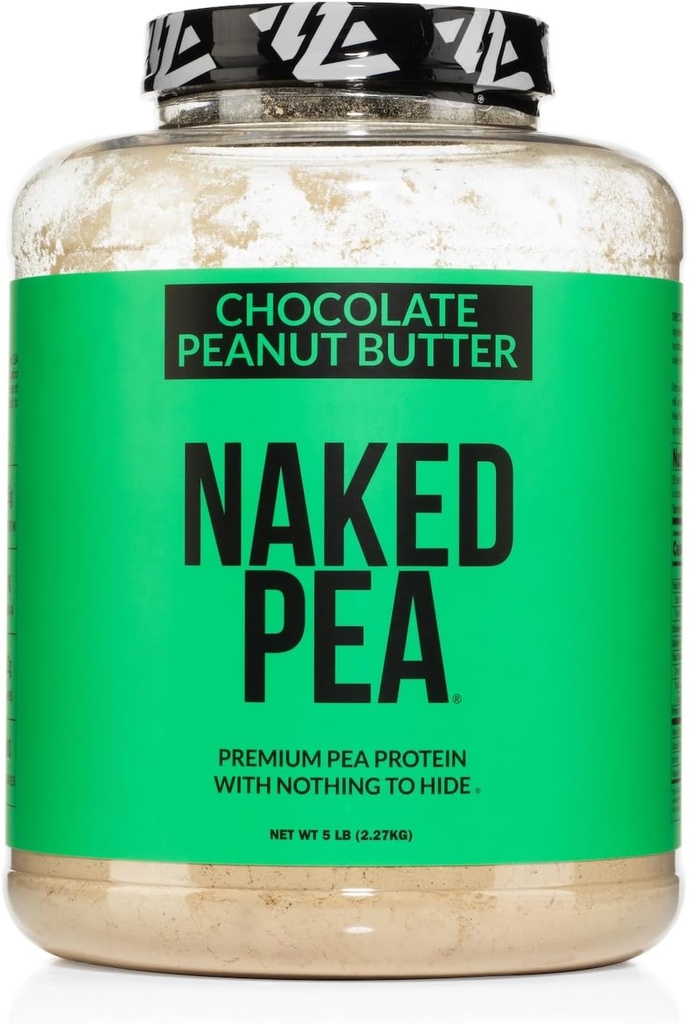 NAKED Pea - Chokolade Peanut Butter Protein fra US & Canadian Farms, Økologisk Kakao, Økologisk kokossukker - Ingen GMO, Ingen Soja, og Gluten fri, støtte vækst og inddrivelse - 52 Serveringer