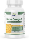 Super Omega-3 Fish Oil, Understøtter hjerte sundhed, 1000 Mg, 300 Mg Omega-3, Rapid Release Softgels, Made in USA, 60 Softgels