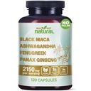 Hvorfor ikke Natural 4-in-1 Organic Black Maca Root, Ashwagandha, Bukkehorn, Panax Ginseng kapsler, supplement til mænd og kvinder