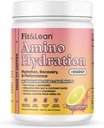 Fit & Lean Amino Hydration Plus Energy, Pre Workout Powder, 6g Vegan Essemtial Aminosyrer, EAA, BCAA, Glutamin, Elektrolyter & Naturlig Koffein, Pink Lemonade, 30 Serve