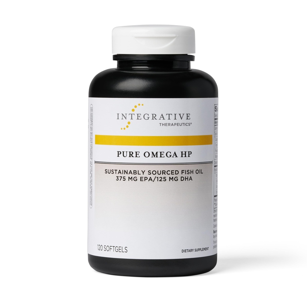 Integrative Therapeutics Pure Omega HP - Fish Oil Supplement for Nutritional Support - Understøtter Heart Health * - Ingen Fishy Burps - Sustainable Sourced - Gluten & Dairy- Free - 120 Softgels (120 Servere)