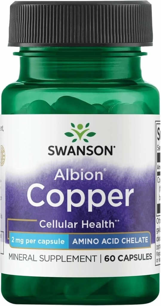 Swanson Albion Chelated kobber 2 milligram 60 kapsler