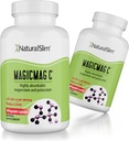 MagicMag C af NaturalSlim, Magnesium Citrate med Kalium til muskelafslapning, Søvnkvalitet, Nerve Funktion & Elektrolyte Support, Dagligt Magnesiumtillæg for mænd og kvinder, 100 Kapsler 2pk