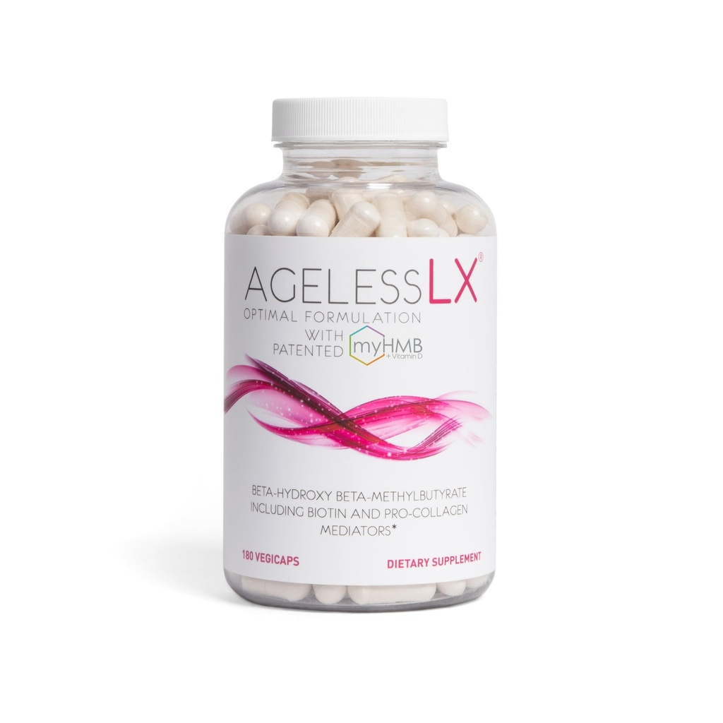 AgelessLX HMB Kosttilskud til kvinder - Collagen Enhancer Capsules - Anti- Aging for 40 + Lean Muscle Builder - Biotin, Vitamin D3 K2 supplement til ungdommelig hud - 60 Servering