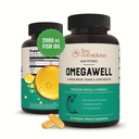 Live Bevidsthed Omega 3 Fish Oil - 2000mg kapsler: hjerte, hjerne, & fælles støtte - 800 mg EPA 600 mg DHA - bæredygtigt sourced - Softgels - 30 dages forsyning