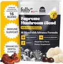 16 Blend Mushroom Gummies - Mushroom Gummies for voksne, Mushroom Supplement med Chaga, Lions Mane, Reishi, Cordyceps for Focus & Clarity, Understøtter Microdosis Mushrooms - Blandede berry
