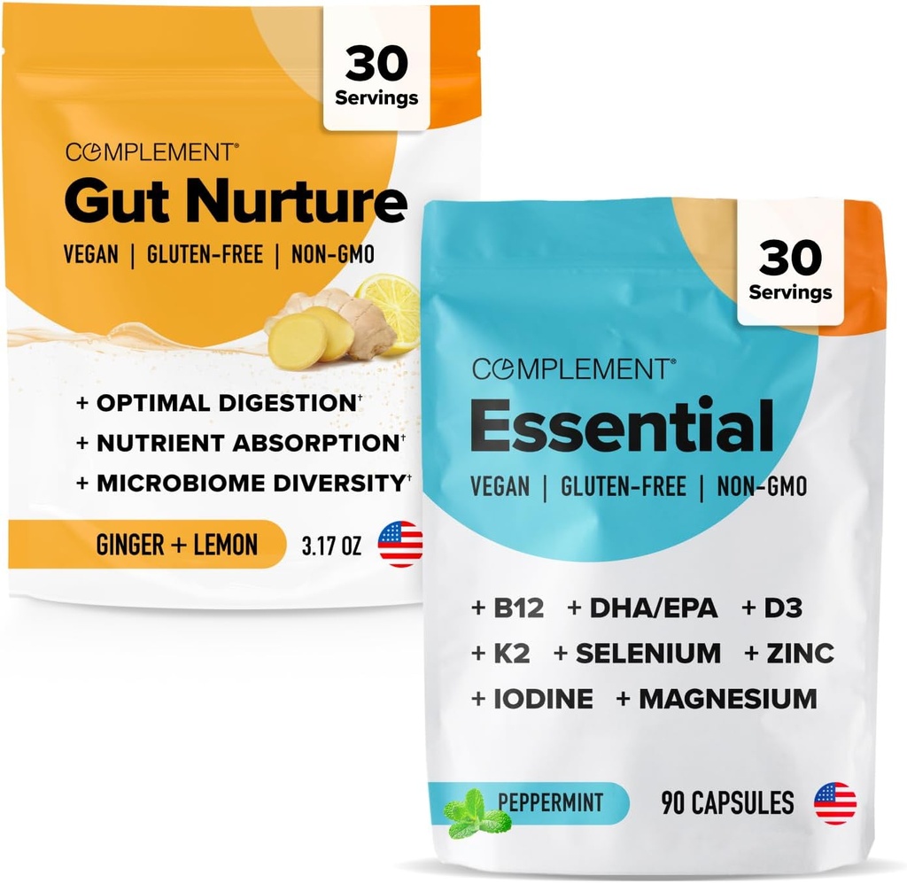 Kompleks Gut Nurture & Essential Multivitamin Bundle - Omfattende 30-dages støtte til fordøjelse sundhed og ernæring Wellness