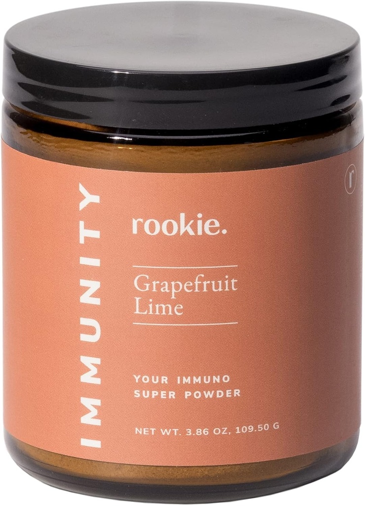 Immunitet Sygdom Forebyggende Boost Pulver af Rookie Wellness, Inkluderer D-vitamin, Elderberry, Ginger, Natural Wellness Remedy Vitaminer Supplement, Grapefrugt og Lime Flavor (30 Serving Jar)