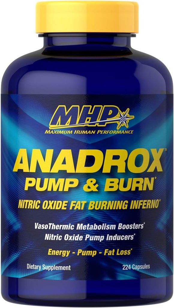 MHP Anadrox Pump & Burn, Nitrooxide Fat Burning Inferno, 224 kapsler
